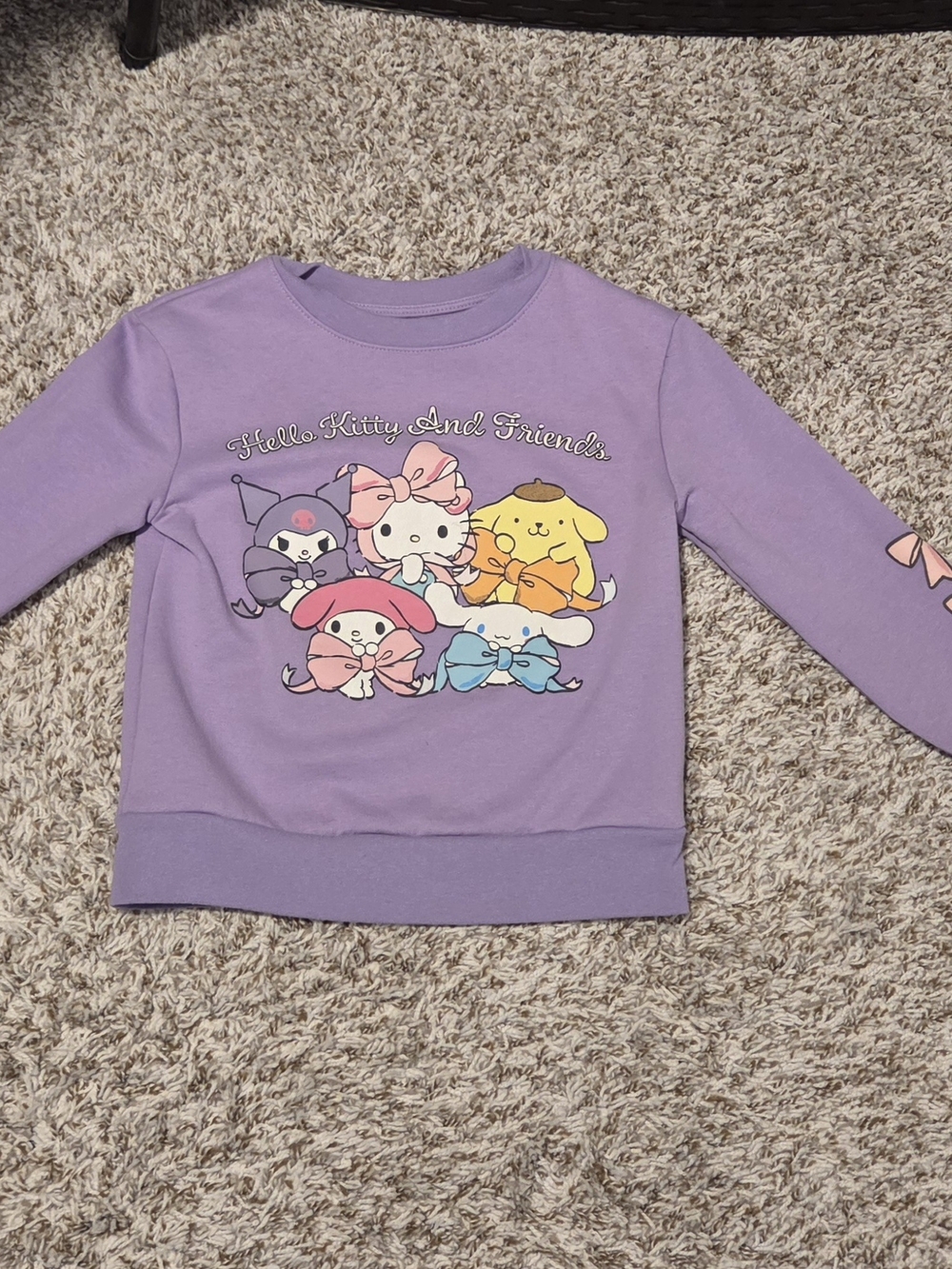 Hello Kitty Lavender Pullover Sweatshirt with Character Print